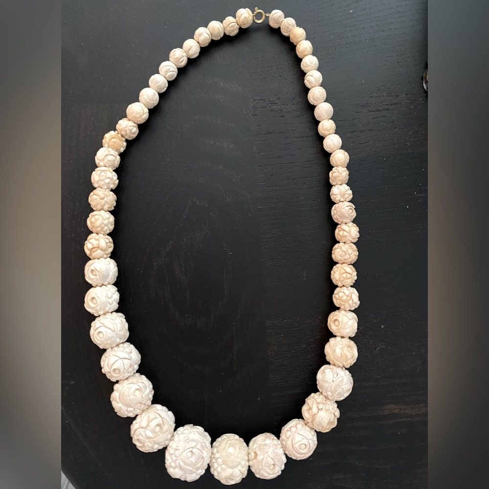 Antique carved necklace